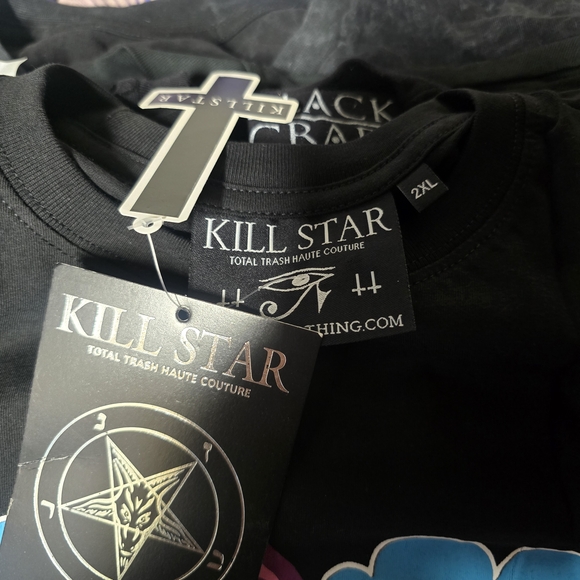 Killstar Black Tee with Colorful Unicorn Graphic - Picture 2 of 2